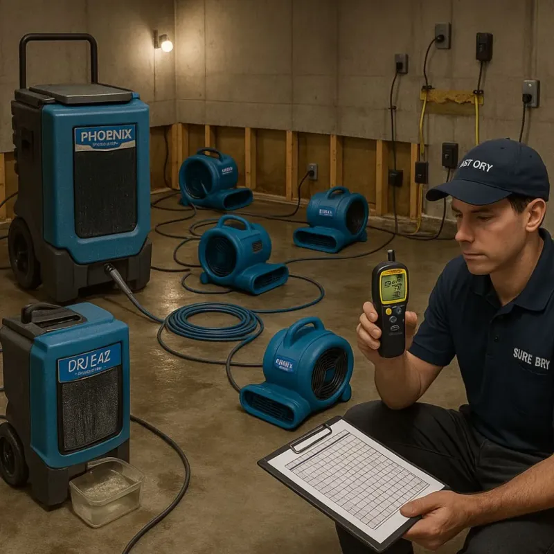 Structural Drying and Dehumidification process in Enhaut, PA